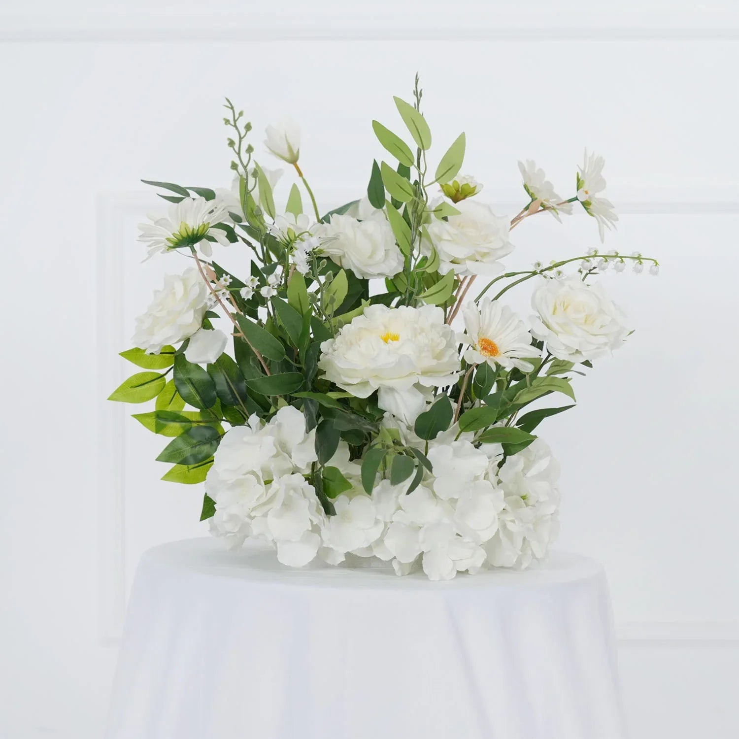Uflower Artificial White Flower Row KT Background Wedding Decor SET80062 - Uflower