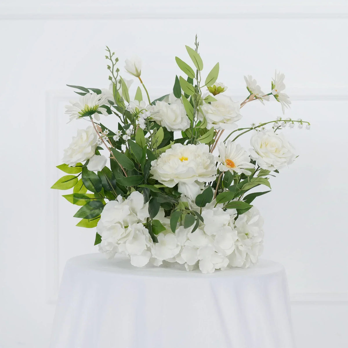 Uflower Artificial White Flower Row KT Background Wedding Decor SET80062 - Uflower