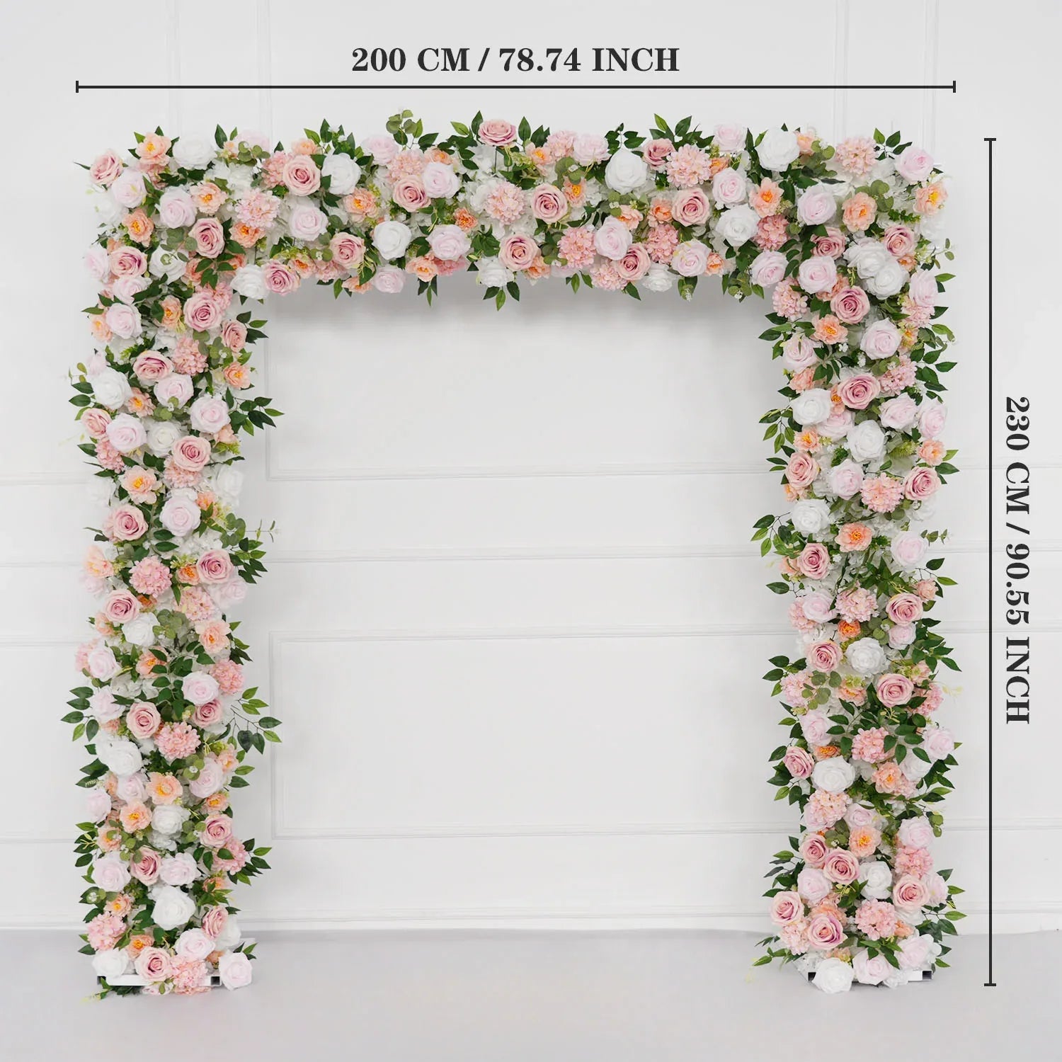 Uflower White Pink Rose Floral Square Arch Wedding Party Backdrop Decoration SET80117 - Uflower