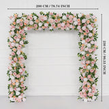Uflower White Pink Rose Floral Square Arch Wedding Party Backdrop Decoration SET80117 - Uflower