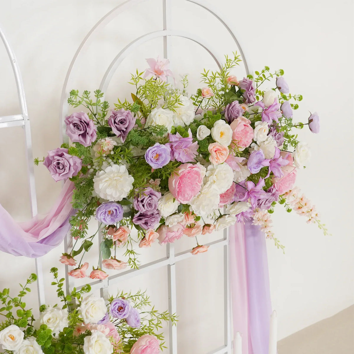 Uflower Artificial Purple Pink Wedding KT Backdrop Flower Row Decor SET80077 - Uflower