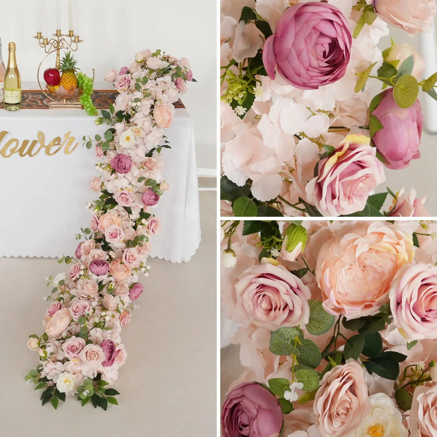 Uflower Artificial Flower Row Sofa Table Runner Floor Flower Arrangement MC80107 - Uflower