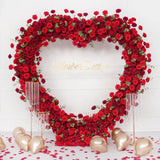 Uflower 2.2m*2.2m Red Rose Wedding Arch Heart Arch Decor SET80056 - Uflower
