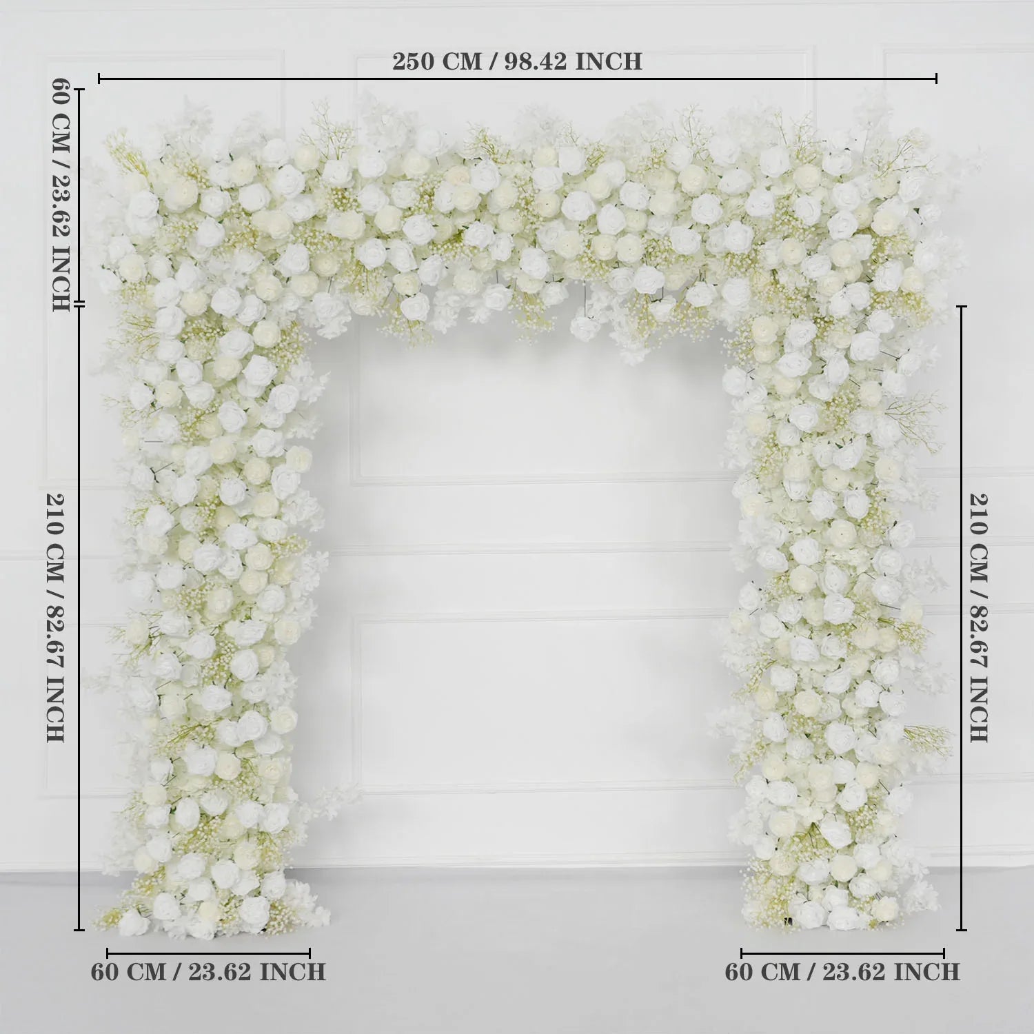 Uflower White Baby breath Rose Wedding Backdrop Arch Decor SET80064-01 - Uflower