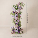Uflower Purple Floral Greenery Arrangement Horn Arch Wedding Backdrop Props SET80227
