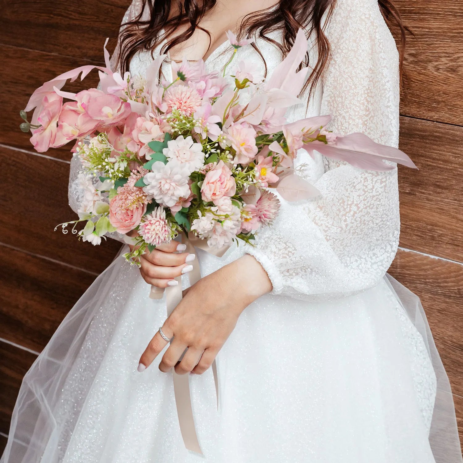 Uflower Bridal Bouquet in Blush & Cream MG80009-01