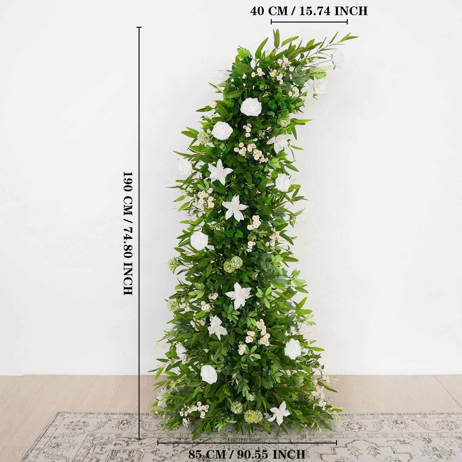 Uflower Outdoor Wedding Backdrop Horn Arch Decor Green Leaves Floral Arrangement SET80098 - Uflower