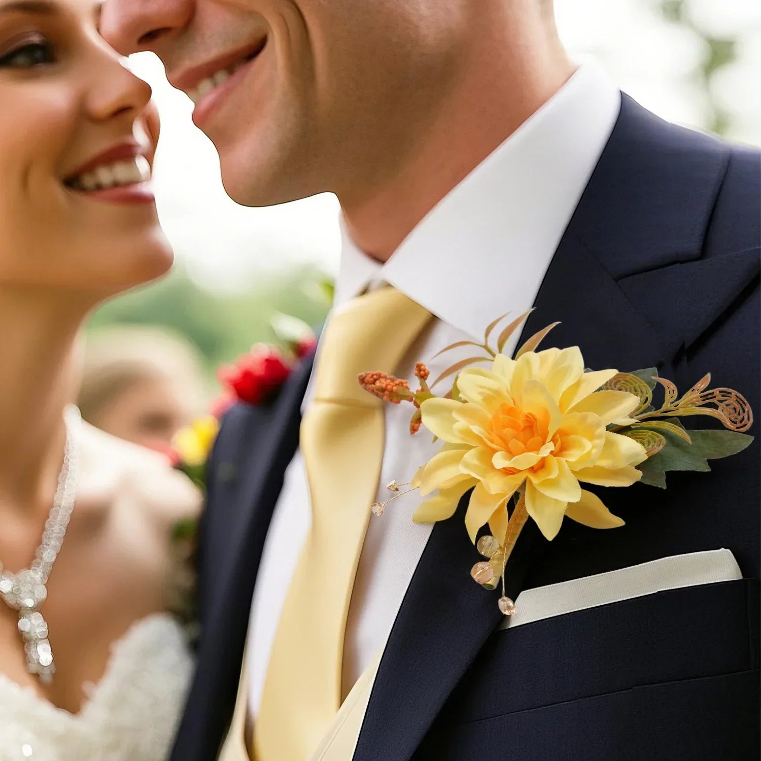 Uflower Boutonnieres in Yellow MG80003-03 - Uflower