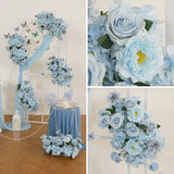 Uflower Blue Flower Wedding Backdrop Arch Floral Arrangement SET80214