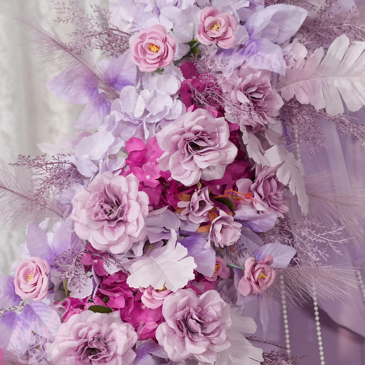 Uflower Purple Flower Arrangement Wedding Party Backdrop Floral Props SET80156 - Uflower