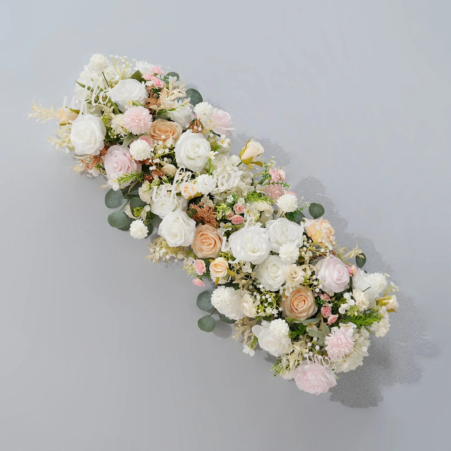 Artificial Champagne Pink White Rose Flower Arrangement Wedding Backdrop Decor Props SET80145 - Uflower