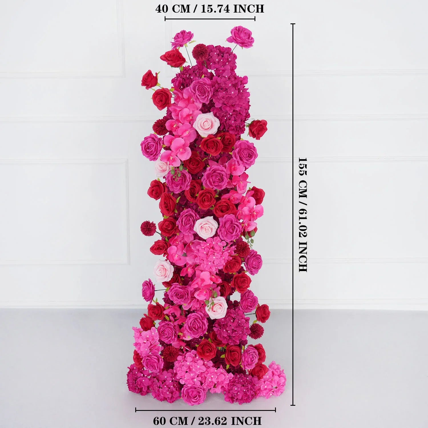 Artificial Rose Red Wedding KT Background Decor Flower Row SET80094 - Uflower