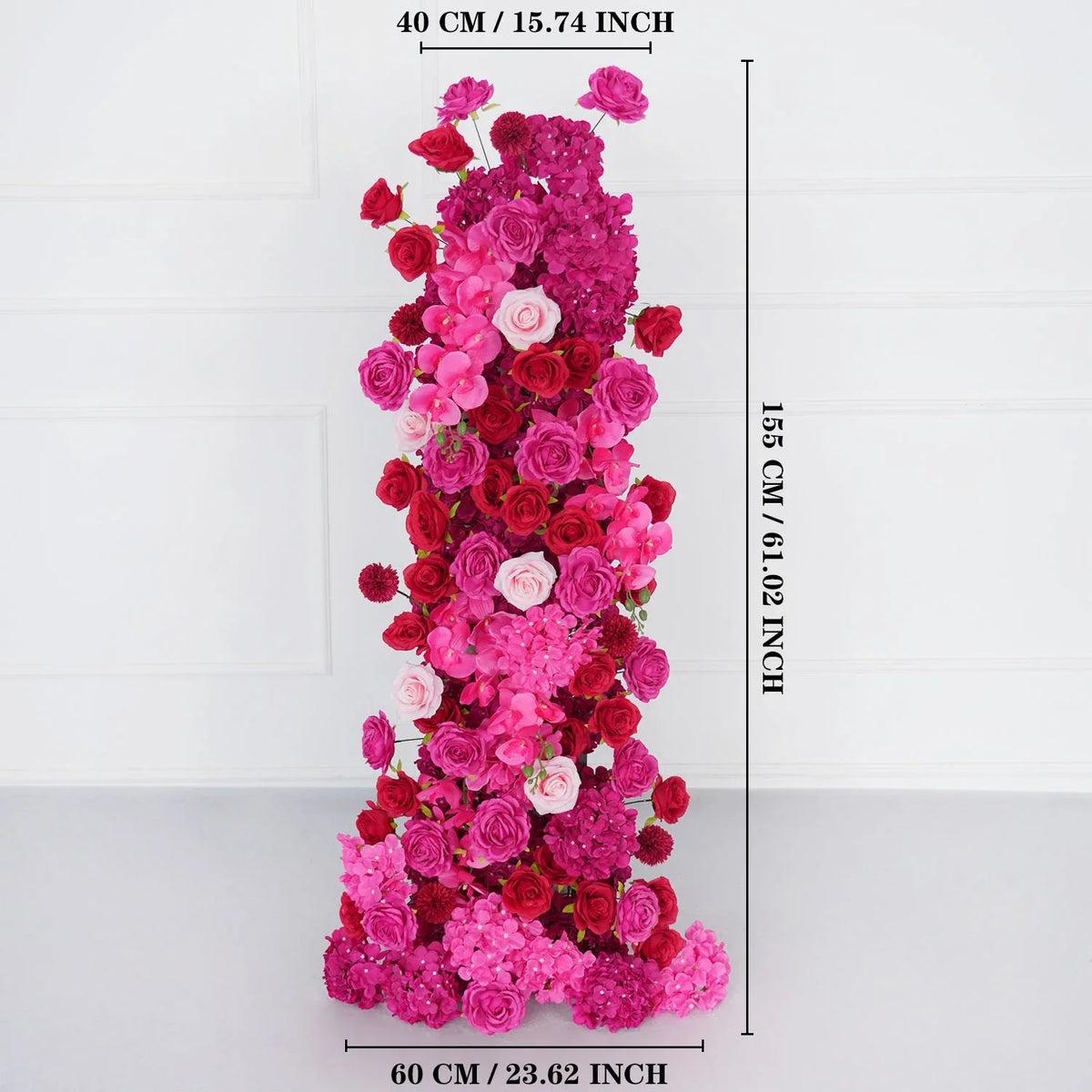 Artificial Rose Red Wedding KT Background Decor Flower Row SET80094 - Uflower