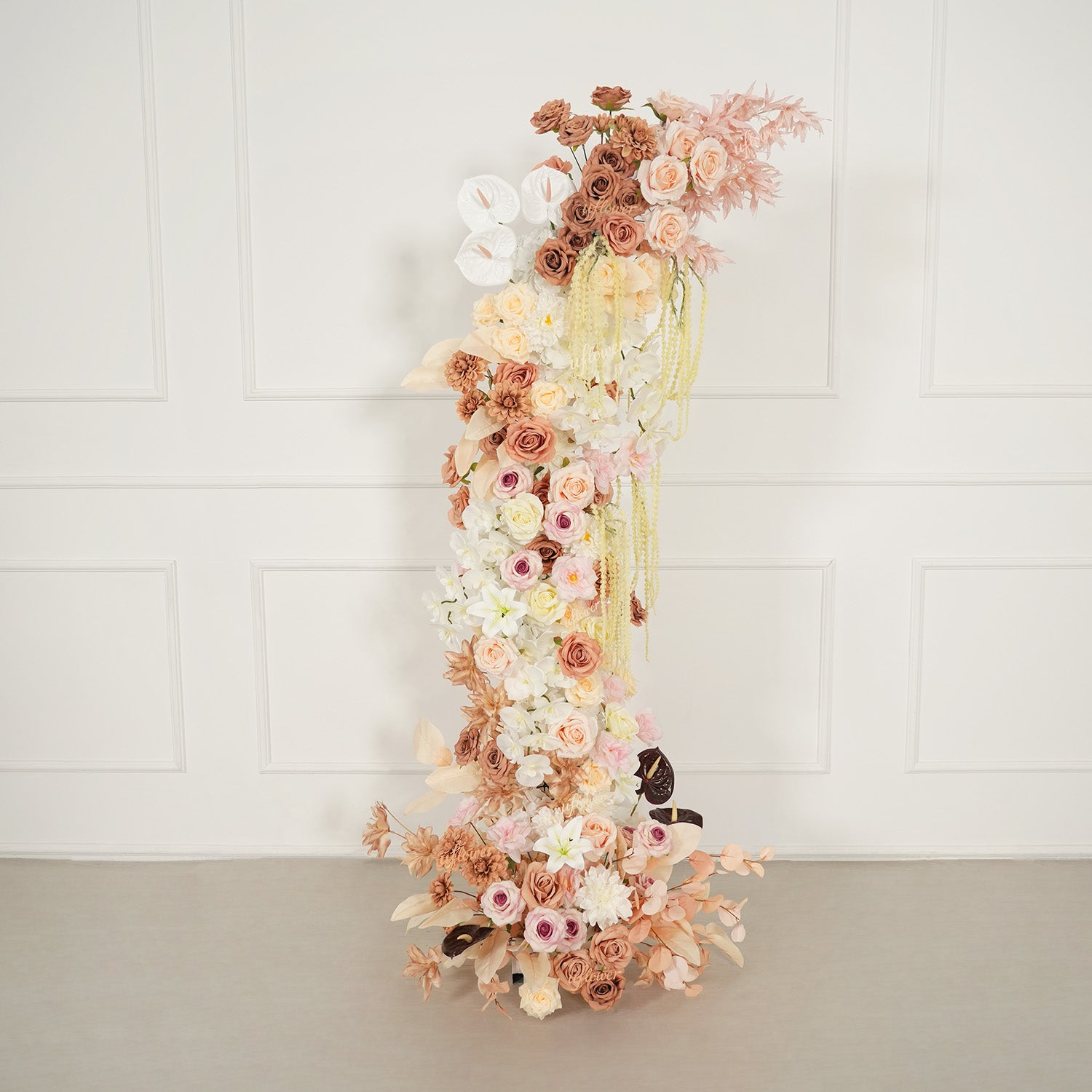 Uflower Terracotta Blush Floral Horn Arch Wedding Party Backdrop Decor SET80222
