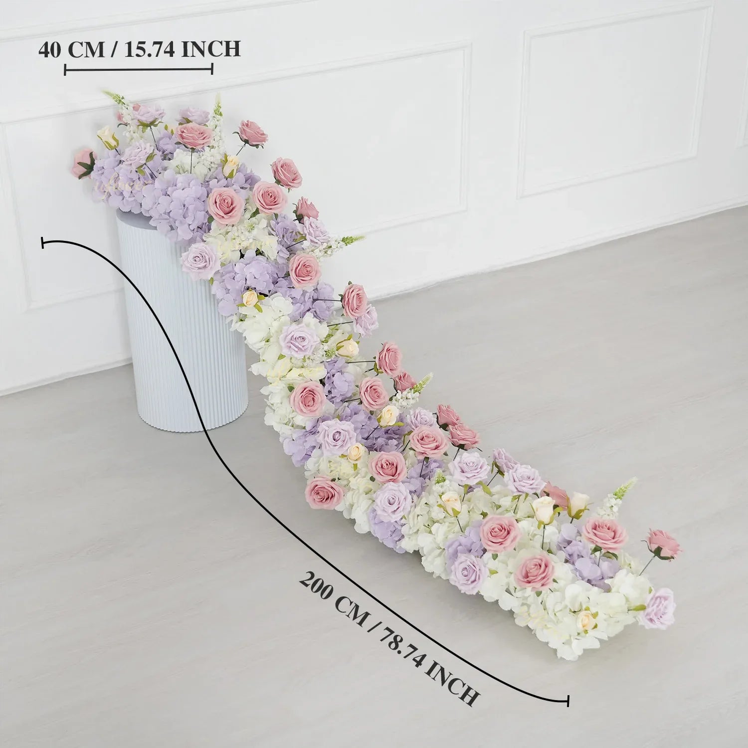Uflower Purple Pink Floral Arrangement Wedding Arch Backdrop Party Flower Row Decor SET80197 - Uflower