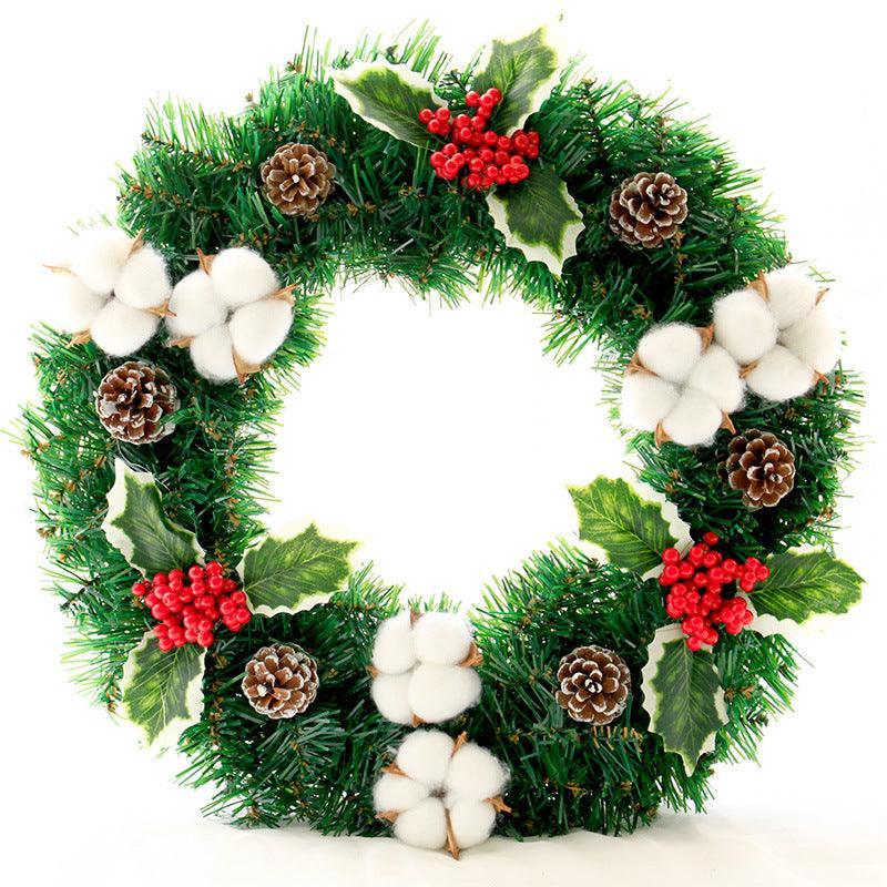 New Christmas Wreath Saffron Wreath 30/40/50 Decoration Door Decoration Hanging Decoration Supplies - Uflower
