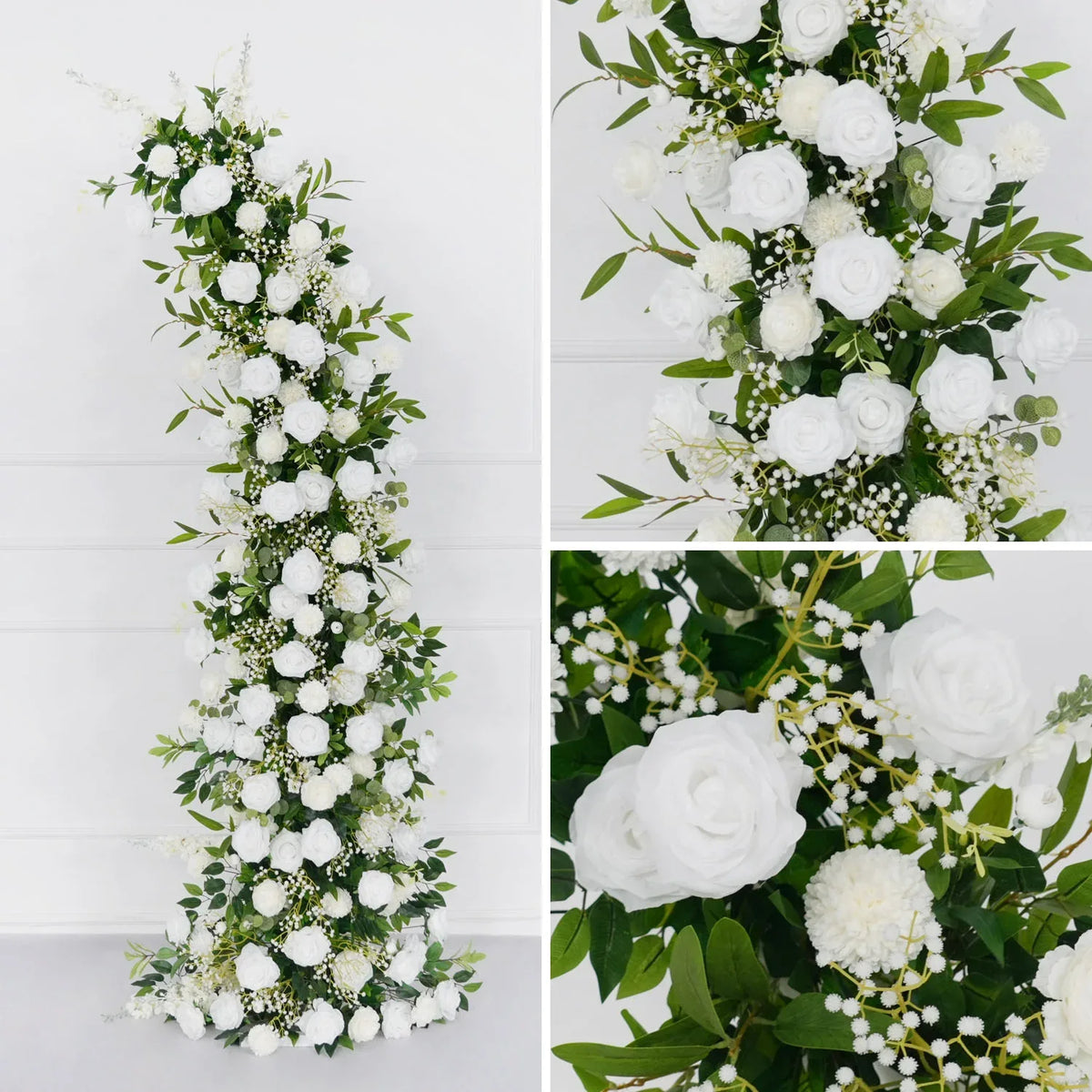 Uflower White Green Rose Floral Arch Wedding Backdrop Decor SET80109 - Uflower