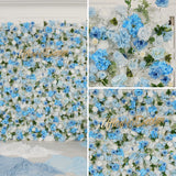Uflower Blue White Flower Wall Backdrop Wedding Party Decoration SET80225