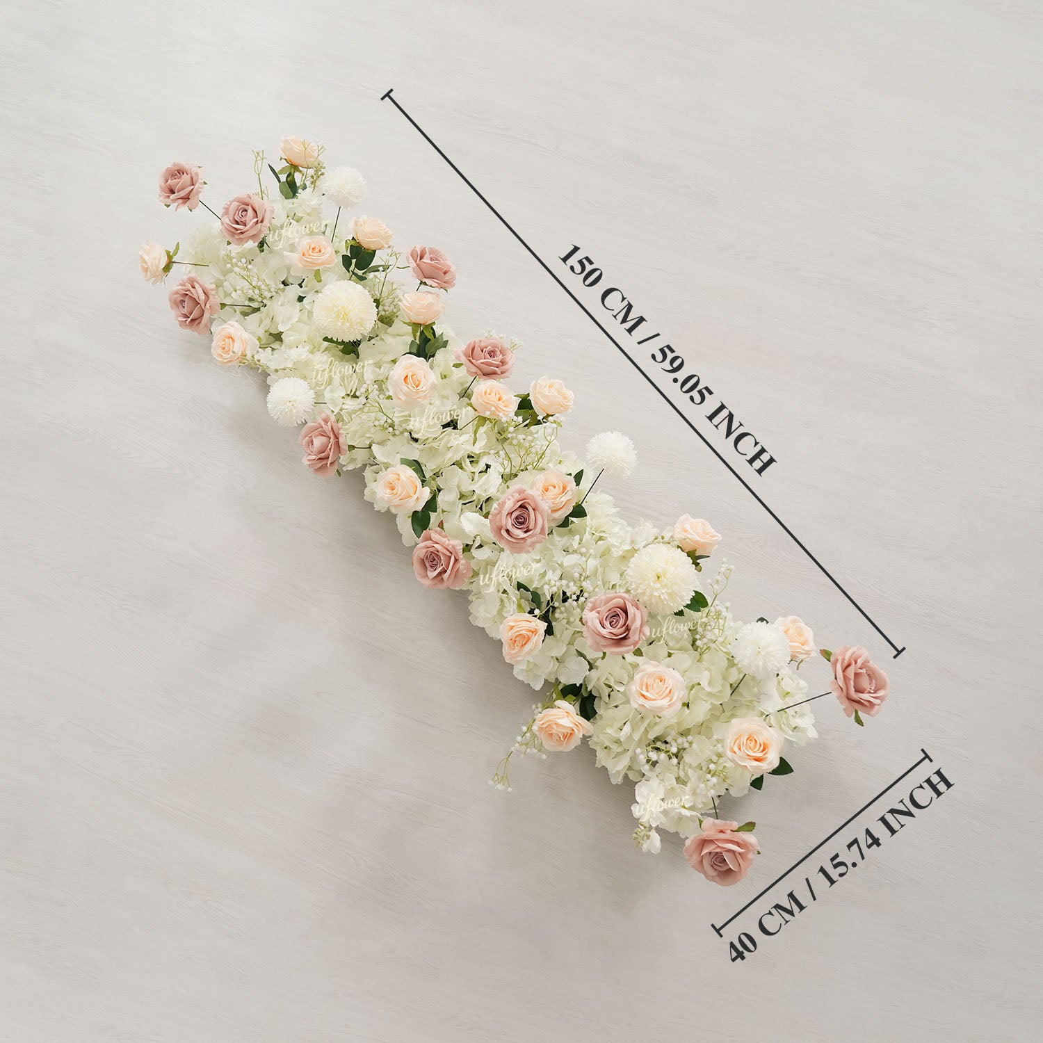 Uflower Champagne Horn Arch Baby's Breath Wedding Backdrop Party Event Decor Props SET80223