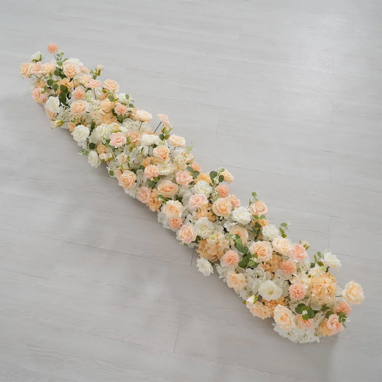 Uflower Champagne Rose Floral Square Arch Wedding Party Backdrop Decoration SET80173 - Uflower