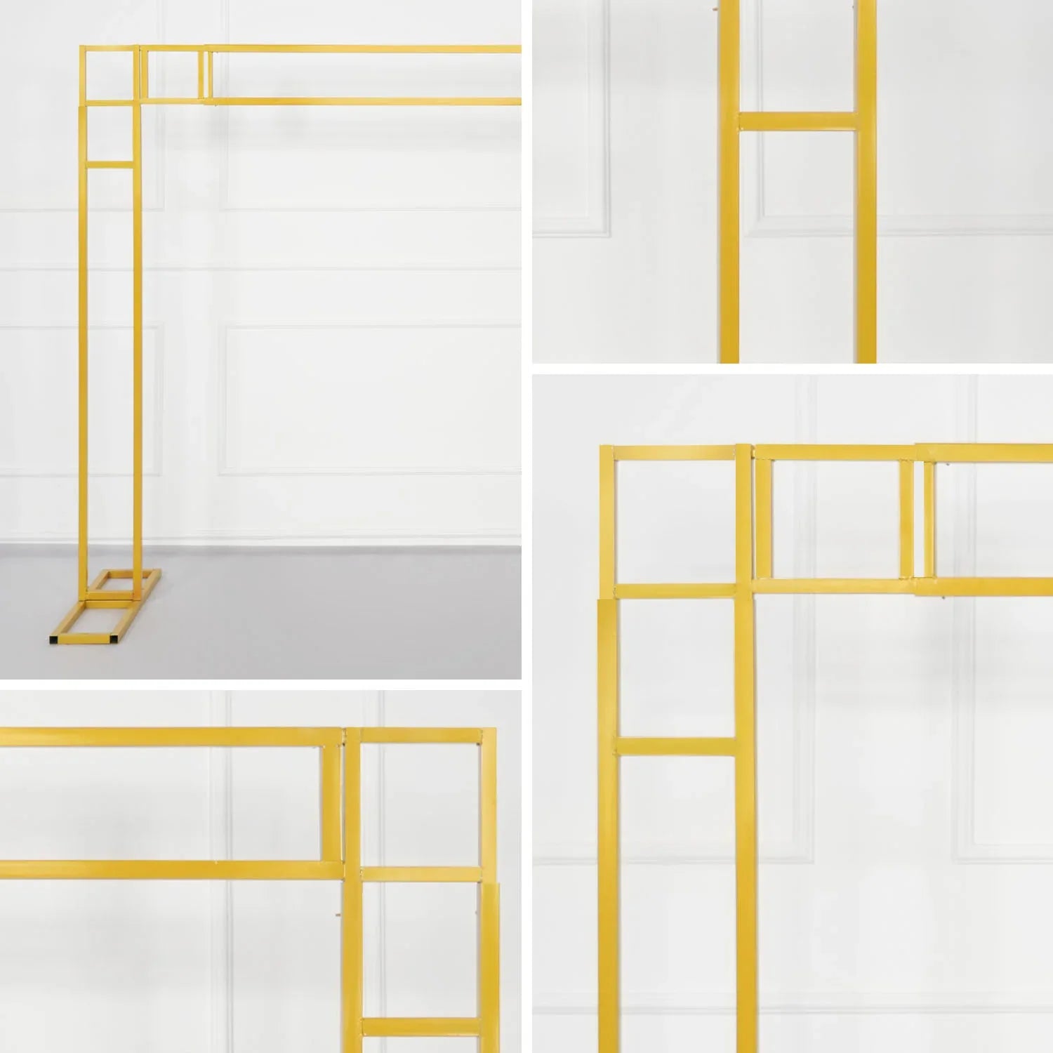 Uflower White Gold Retractable Flower Stand Adjustable Wedding Stage Background Shelf MSD80002 - Uflower