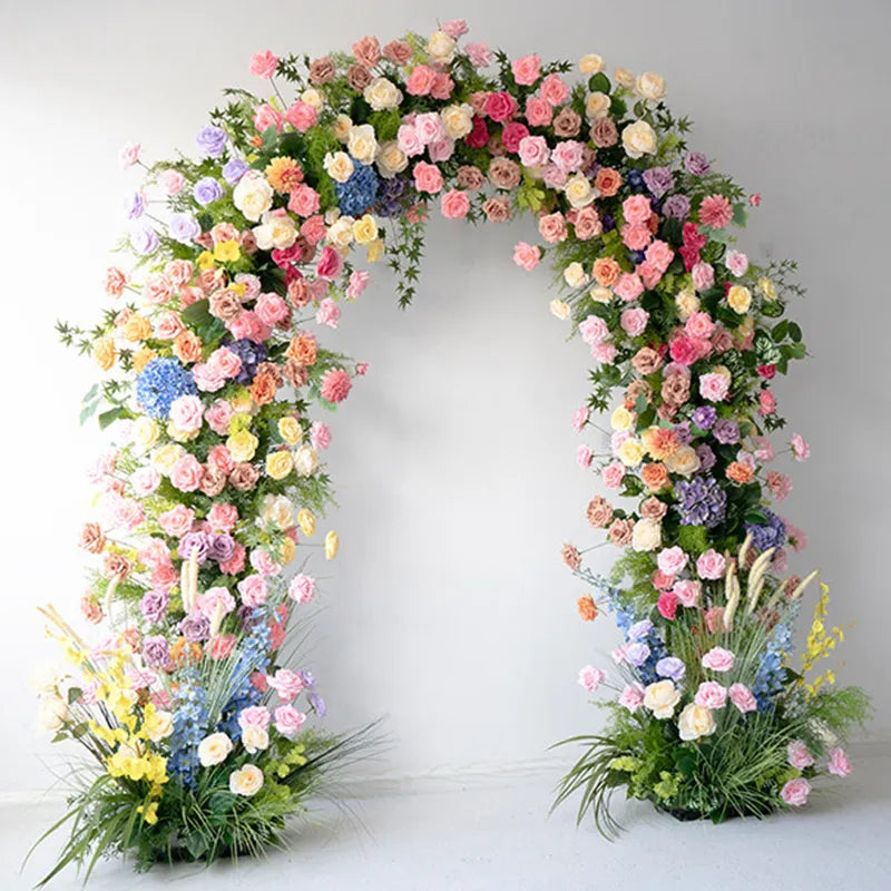 Uflower Colorful Rose Door Arch Floral Arrangement Set DD02731