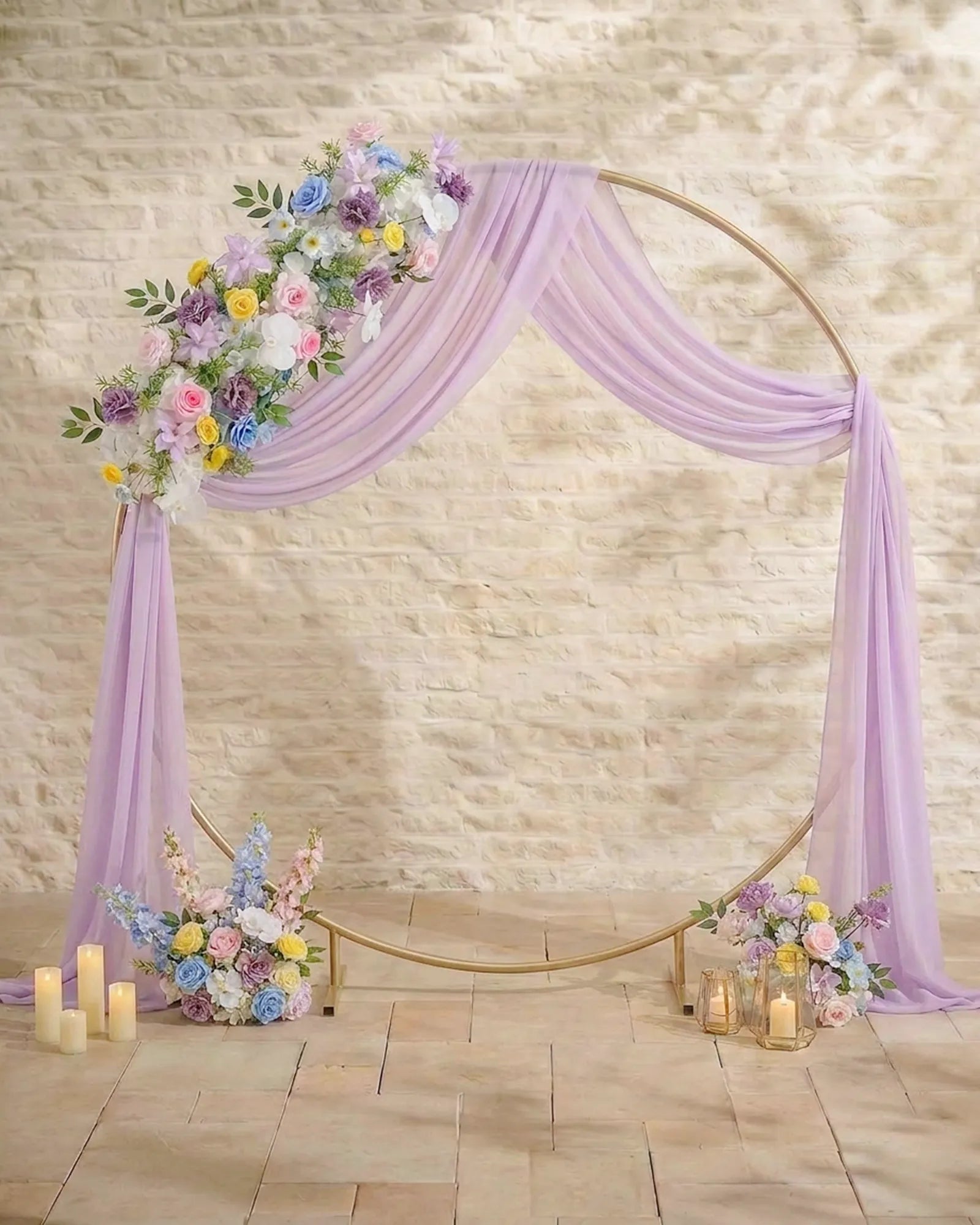 Uflower Colorful Rose Flower Row with Drapes MC89008-01
