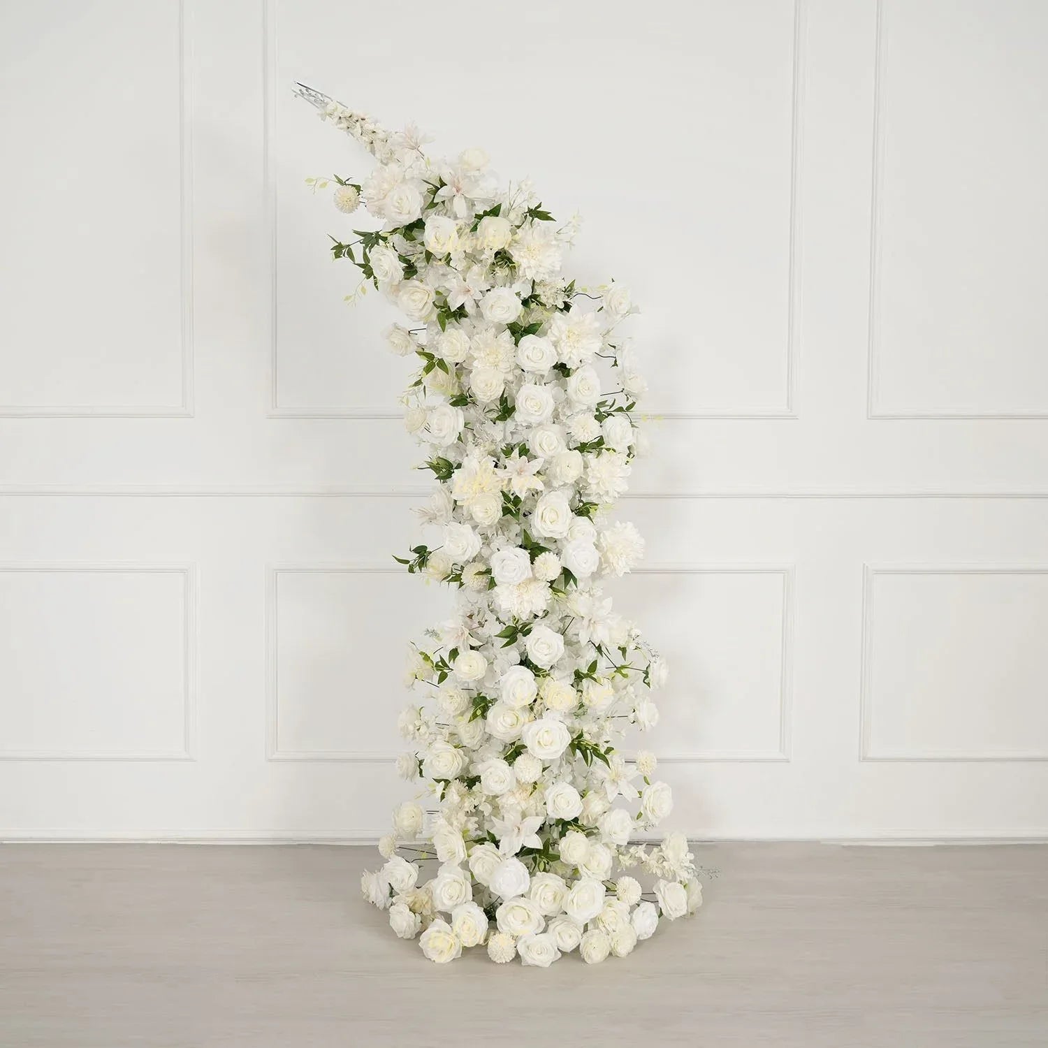 Uflower White Dahlia Floral Horn Arch Wedding Party Backdrop Decor SET80165-01 - Uflower