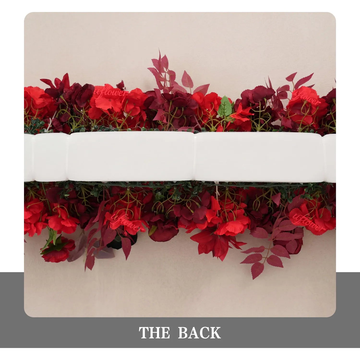 Uflower Red Roses Backdrop Wall Flower Row Wedding Decor MC80210-02