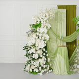 Uflower White Floral Greenery Horn Arch Wedding Party Backdrop Decor SET80159 - Uflower