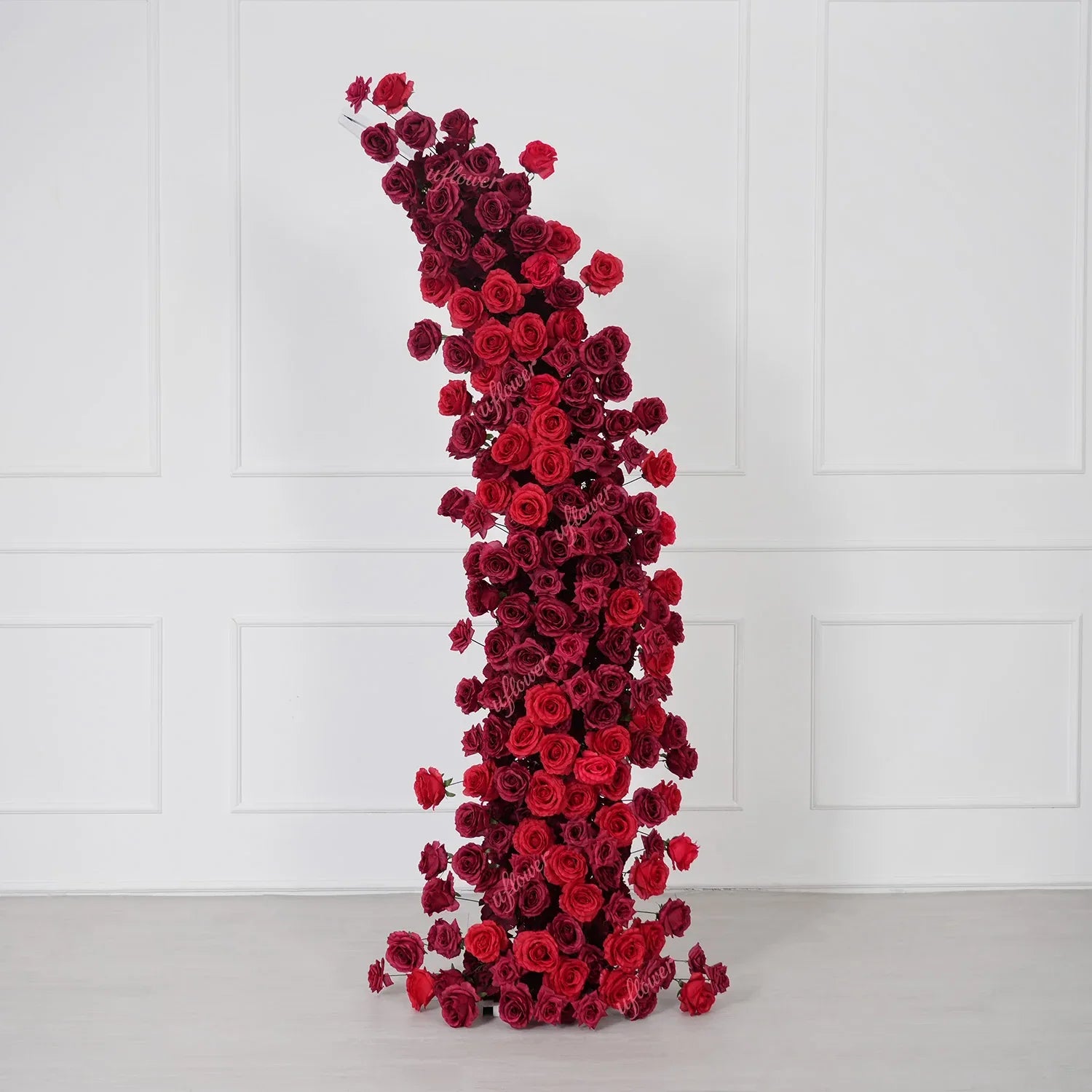 Uflower Red Rose Floral Horn Arch Wedding Party Backdrop Decor SET80204 - Uflower