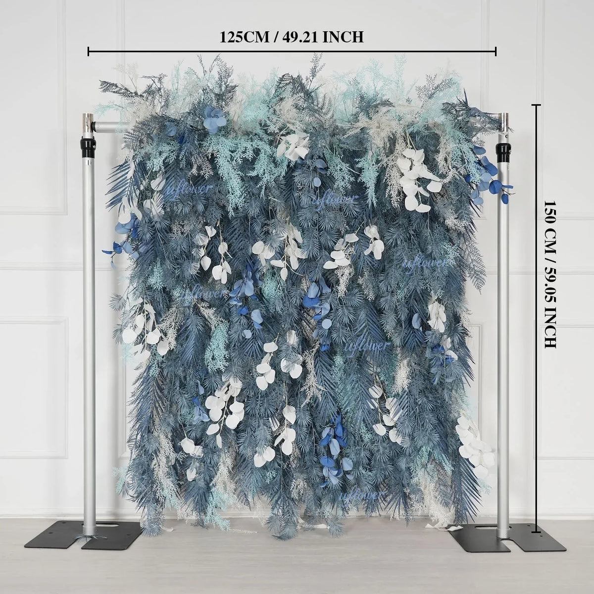 Uflower Flower Wall Mist-Blue Leaves Floral Backdrop Wedding Party Proposal Decor SET80182 - Uflower