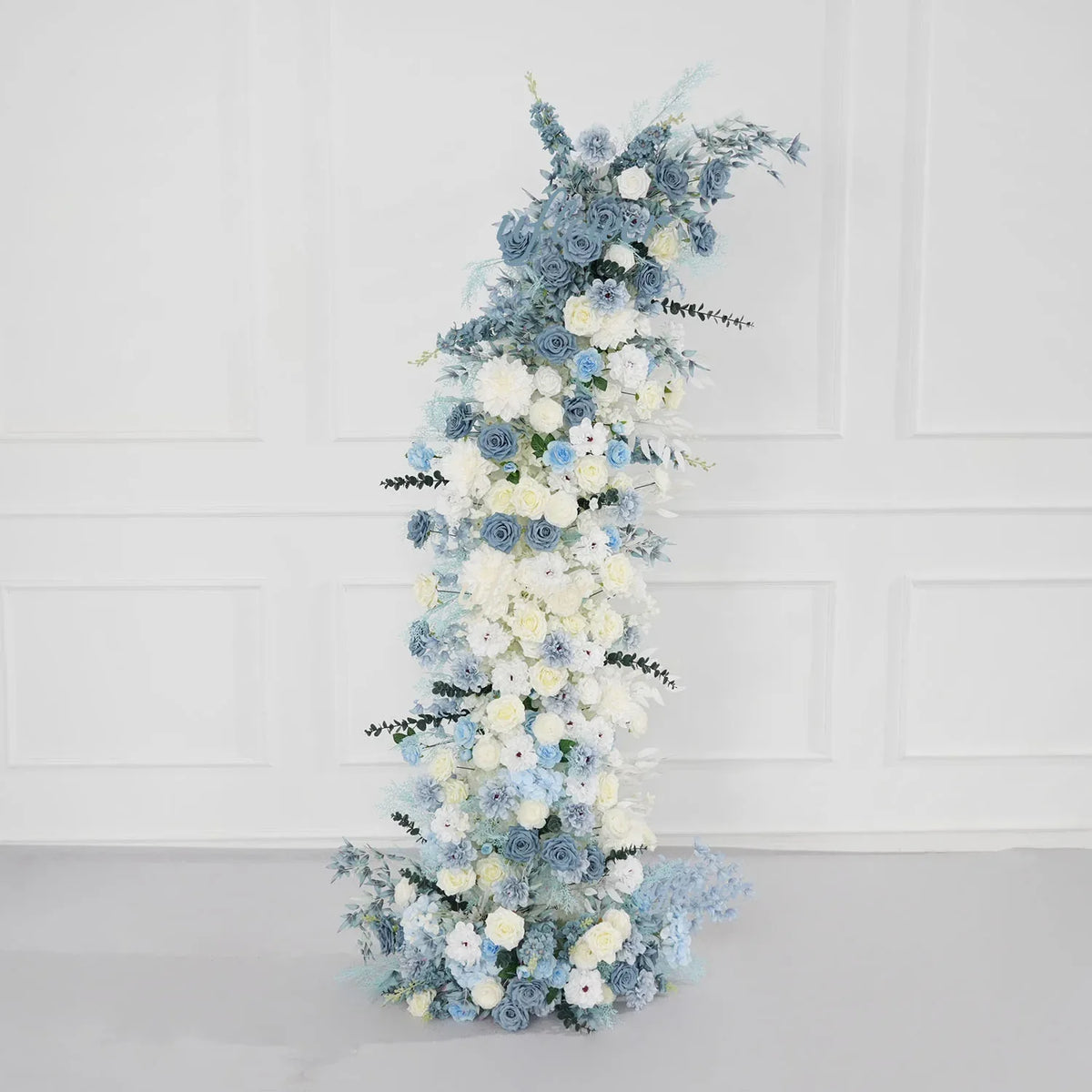 Uflower Blue White Floral Horn Arch Wedding Party Backdrop Decor SET80135 - Uflower