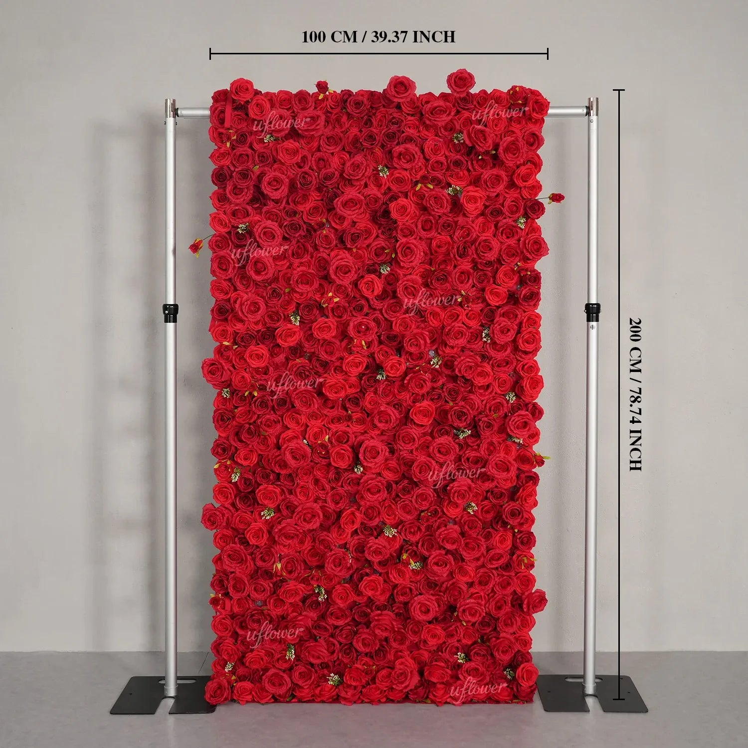 Uflower Red Rose Flower Wall Backdrop Wedding Party Decoration SET80200 - Uflower