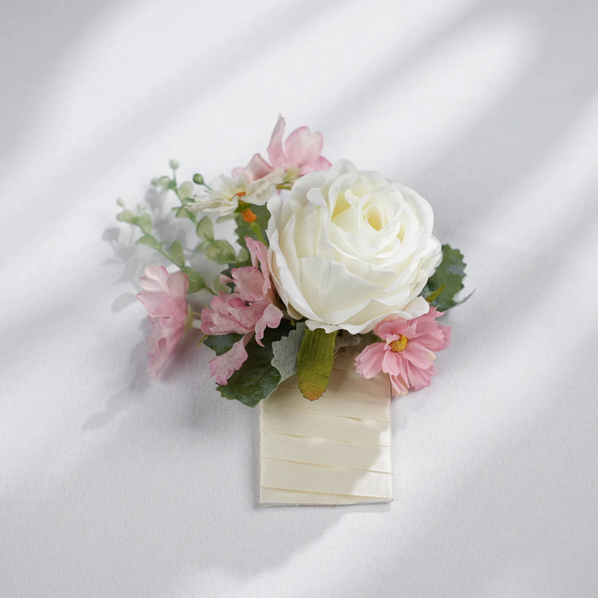 Uflower 6 broches boutonnieres rose blanc avec carte MG80001-02*6