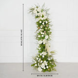 Décor de toile de fond pour fête de mariage en arche florale blanche Uflower, verdure, corne, ENSEMBLE80220