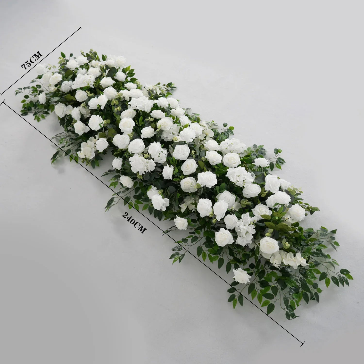 Uflower White Rose Green Leaf Ficus Leaf Square Floral Arches SET80002 - Uflower
