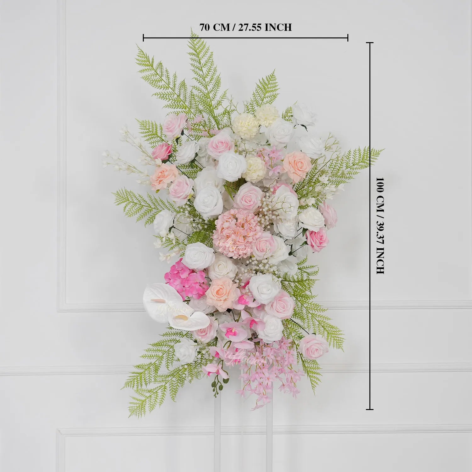 Uflower White Pink Floral Arrangement Wedding Party Arch Backdrop Decor SET80216