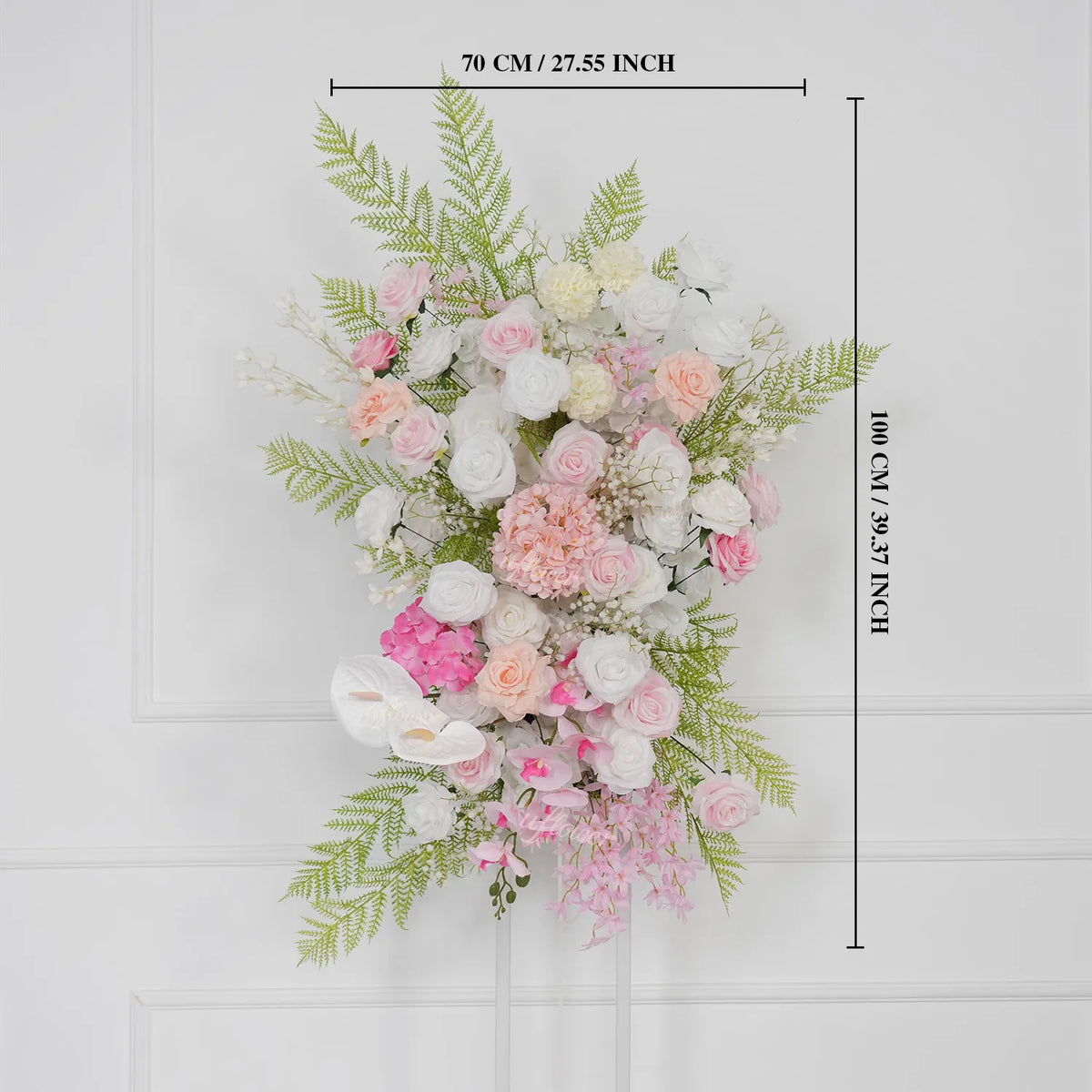 Uflower White Pink Floral Arrangement Wedding Party Arch Backdrop Decor SET80216