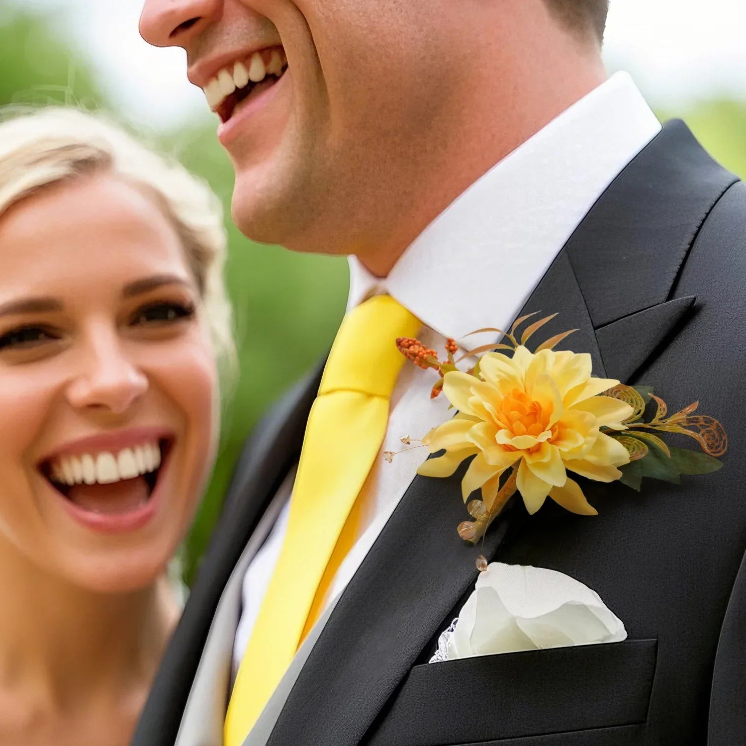 Uflower Boutonnieres in Yellow MG80003-03 - Uflower