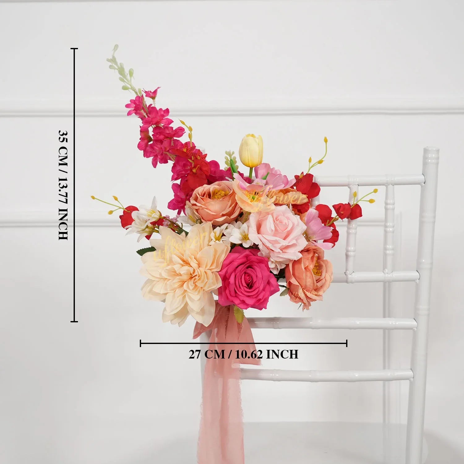 Uflower Champagne Pink Flower Arrangement Wedding Party Backdrop Floral Props SET80176-01 - Uflower