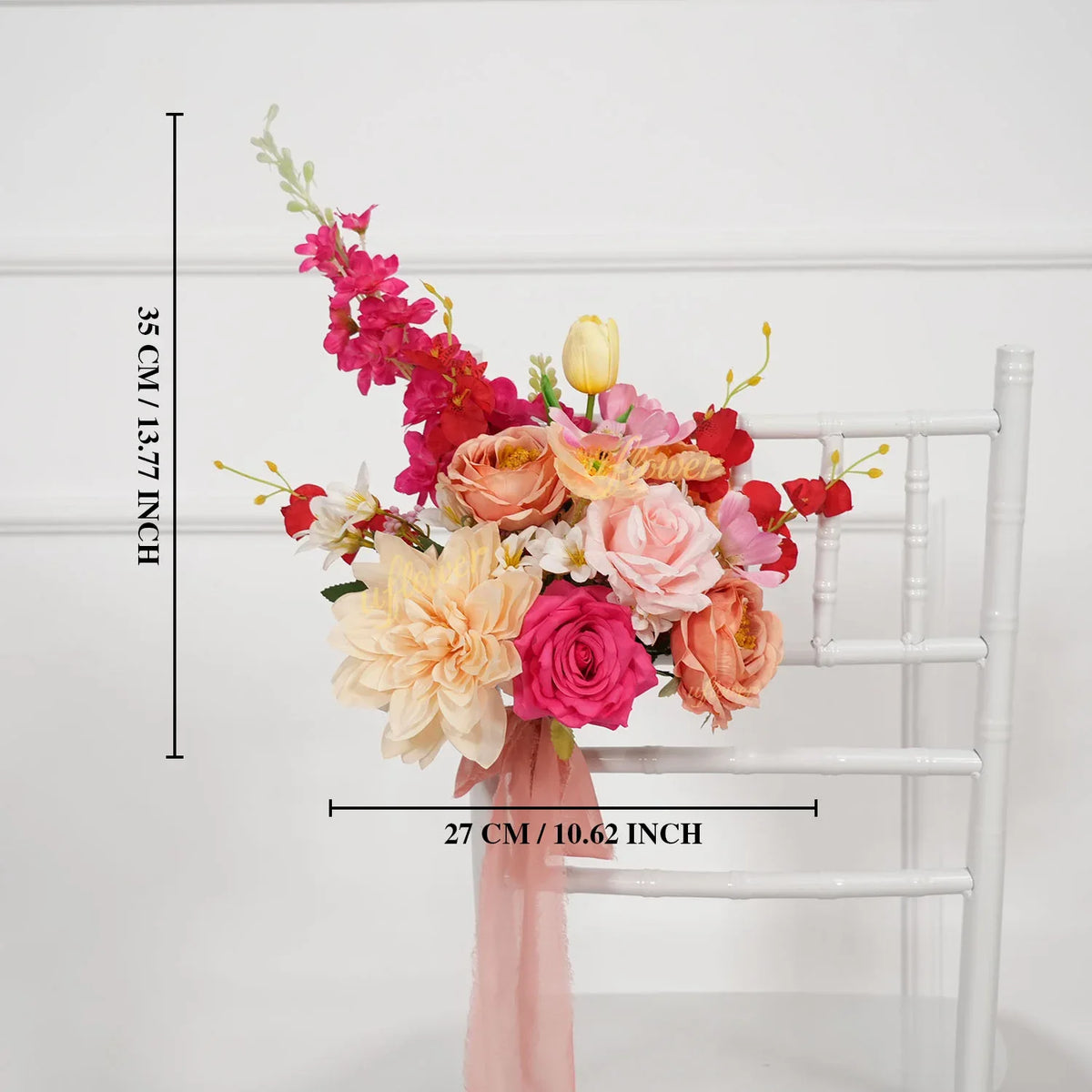 Uflower Champagne Pink Flower Arrangement Wedding Party Backdrop Floral Props SET80176-01 - Uflower