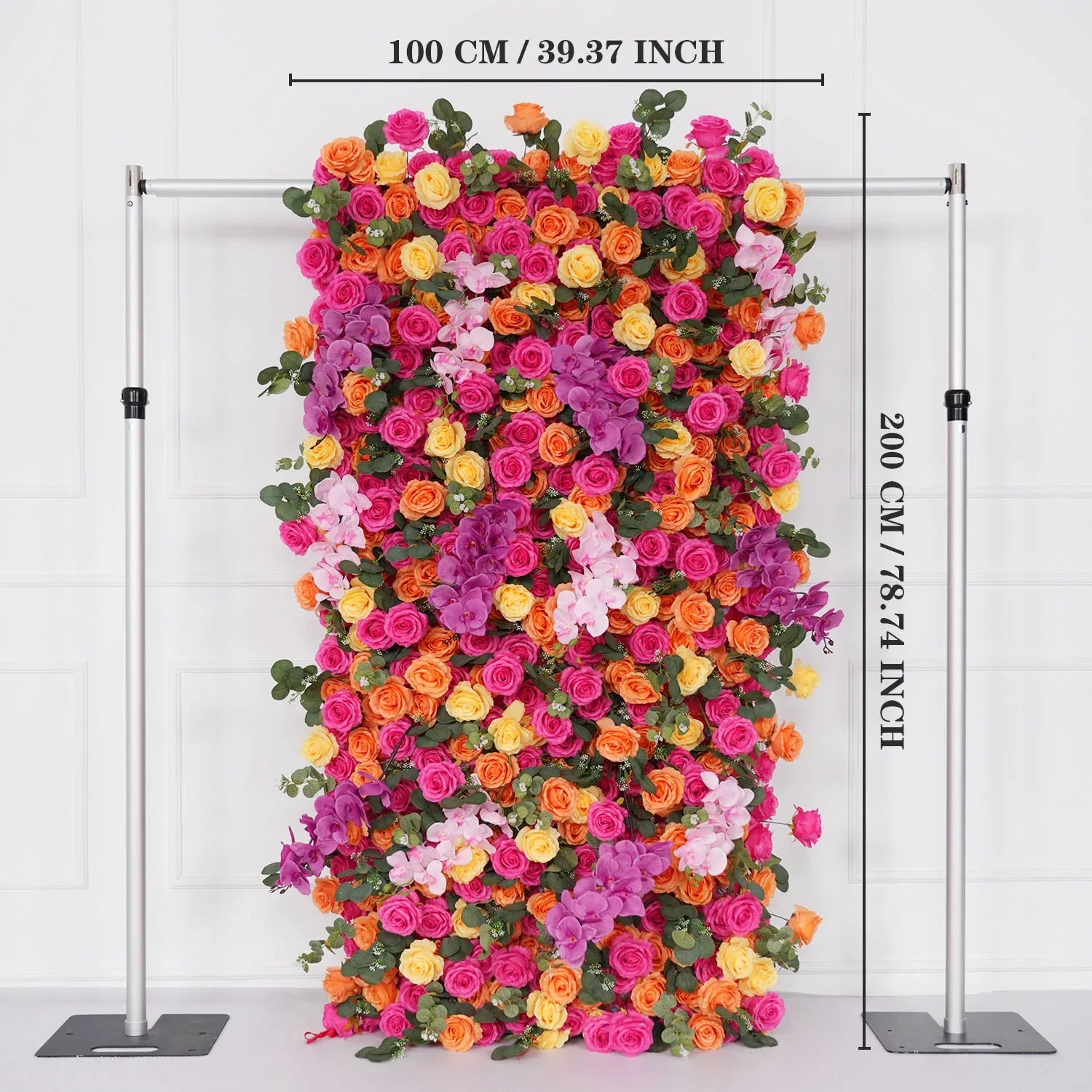 Uflower Artificial Flower Wall Colorful Rose Floral Backdrop Wedding Party Proposal Decor SET80068-01 - Uflower