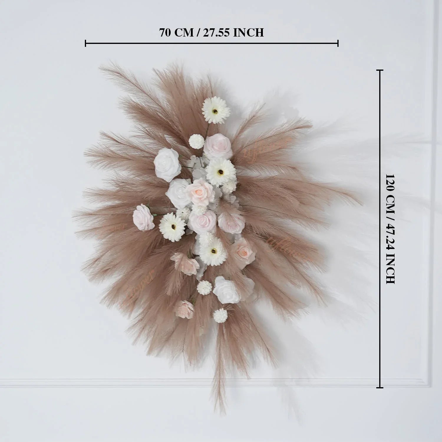 Uflower Pampas Grass Rose Wedding Floral Arrangement KT Backdrop Decor SET80163 - Uflower
