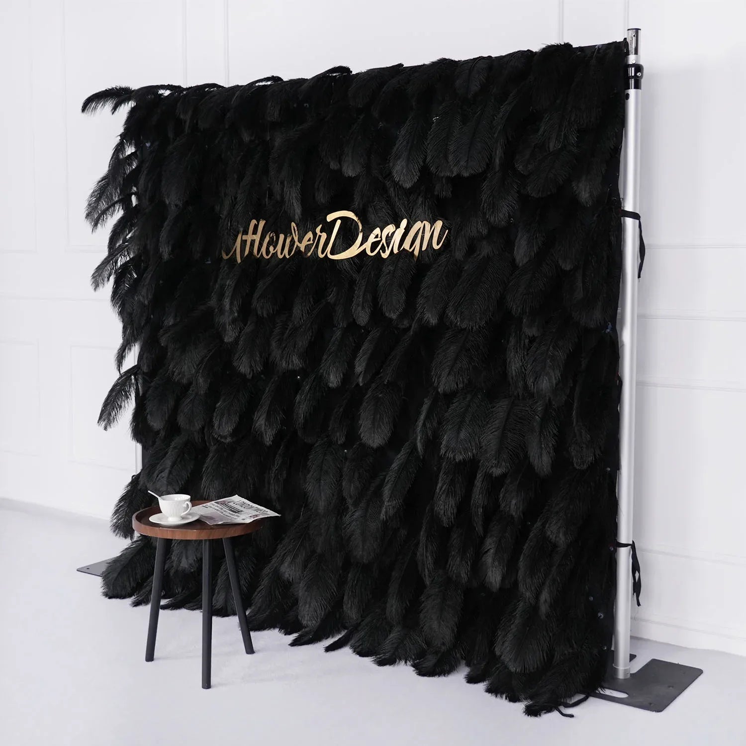 Uflower Artificial Black 5D Flower Wall Wedding Backdrop Deco Birthday Party SET80102 - Uflower