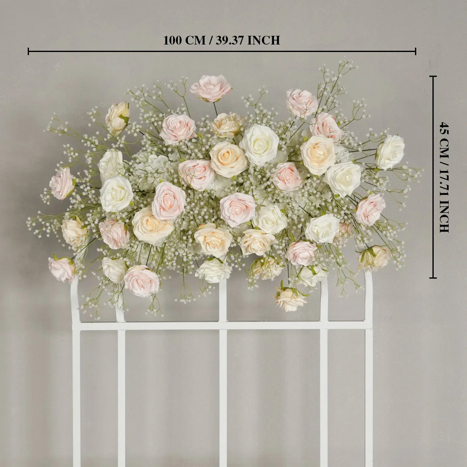 Uflower Champagne White Babysbreath Rose Arrangement Wedding KT Backdrop Decor SET80131 - Uflower