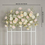 Uflower Champagne White Babysbreath Rose Arrangement Wedding KT Backdrop Decor SET80131 - Uflower