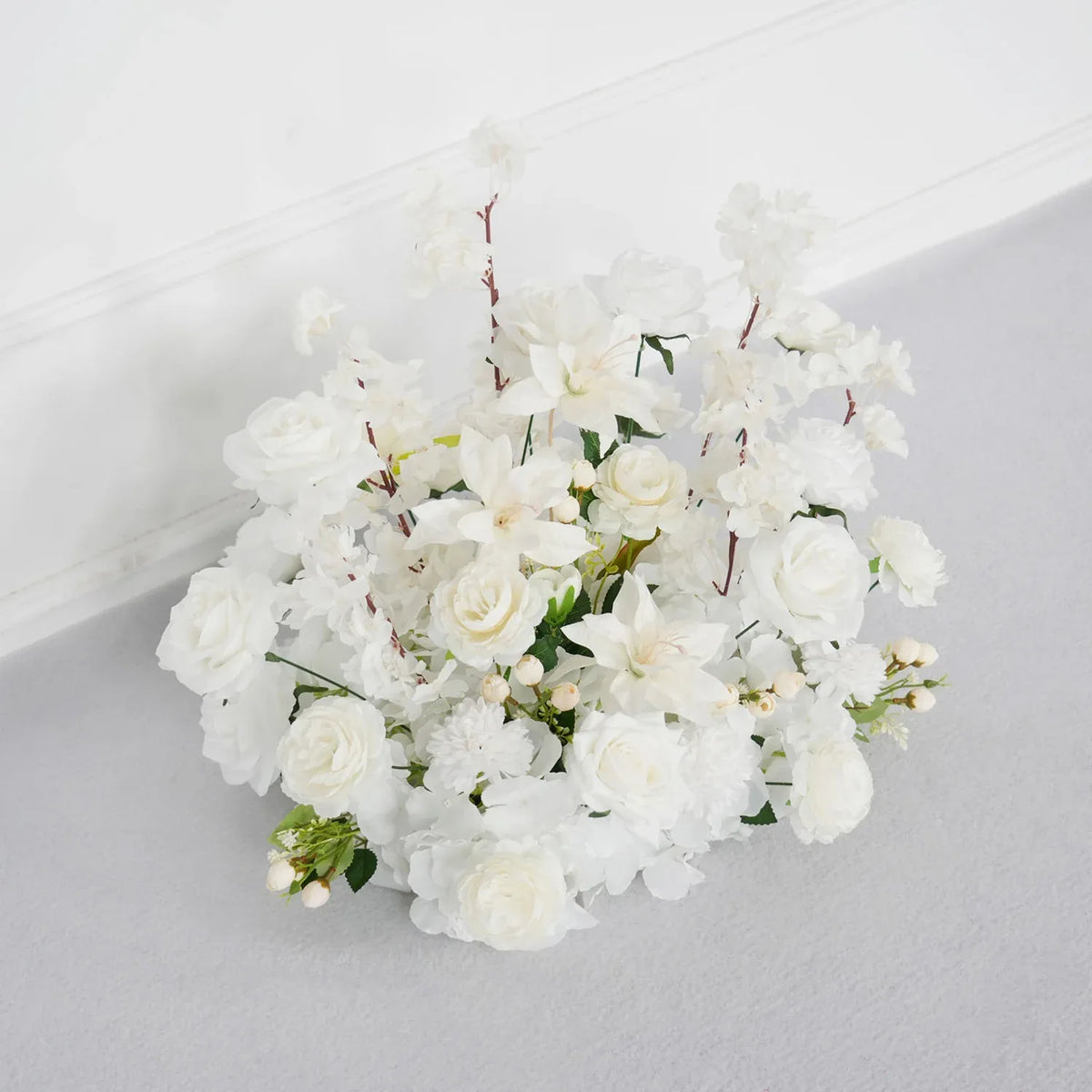 Uflower White Rose Flower Row Wedding Background Frame Arch SET80079