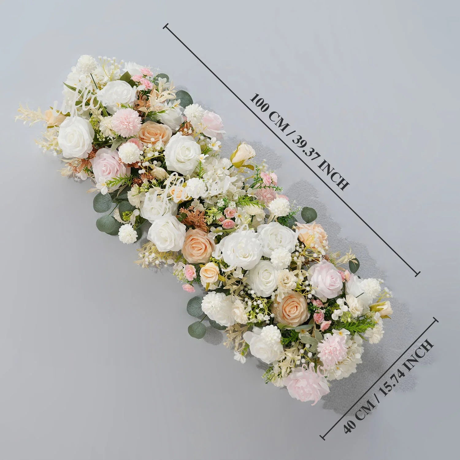 Artificial Champagne Pink White Rose Flower Arrangement Wedding Backdrop Decor Props SET80145 - Uflower