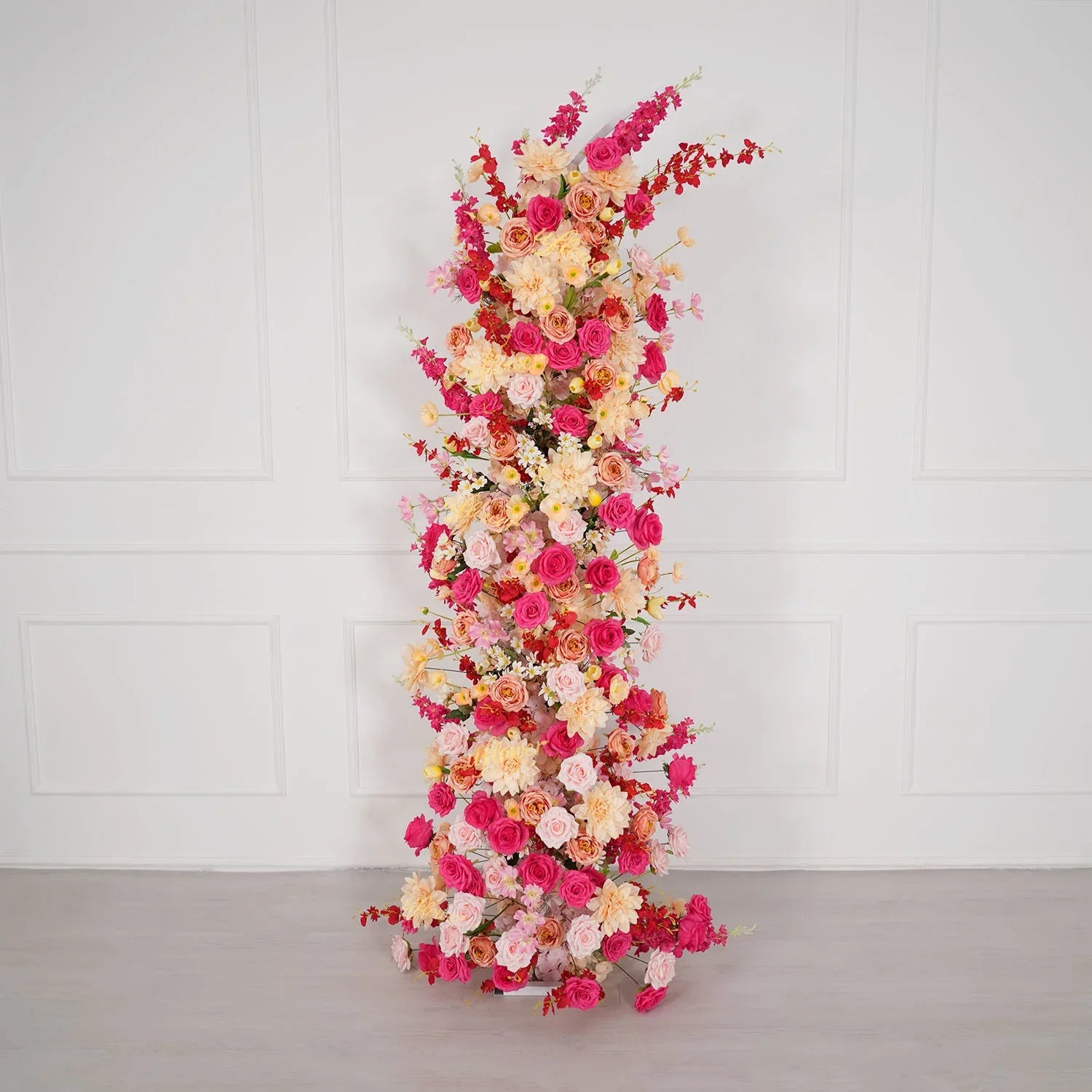 Uflower Champagne Pink Flower Horn Arch Wedding Party Birthday Backdrop Decor SET80176-02 - Uflower